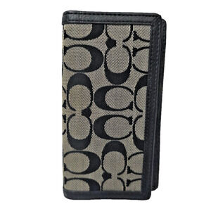 VINTAGE Coach Signature Logo Monogram Checkbook Holder Cover Clean